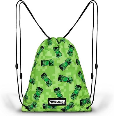 Minecraft Kids Drawstring Bag - Creeper String Swim Bag for School, Sports, PE Bag