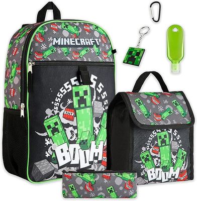 Minecraft School Backpack Boys Kids Backpack Pencil Case Lunch Bag Set