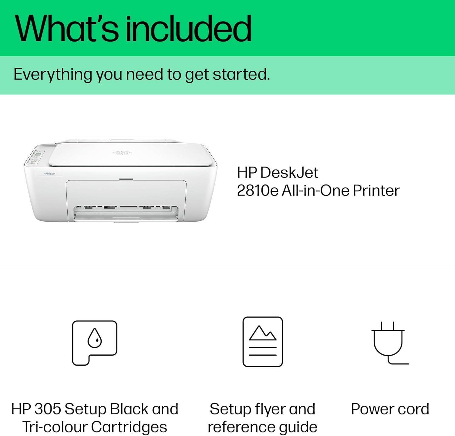 HP DeskJet 2810e All in One Printer | Perfect for Home | Colour | Wireless | Print, Scan &amp; Copy | 3 Months of Instant Ink included Easy Setup &amp; Reliable Wi-Fi | White