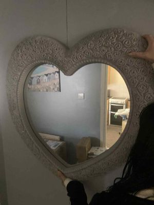 Grey Heart Mirror XL