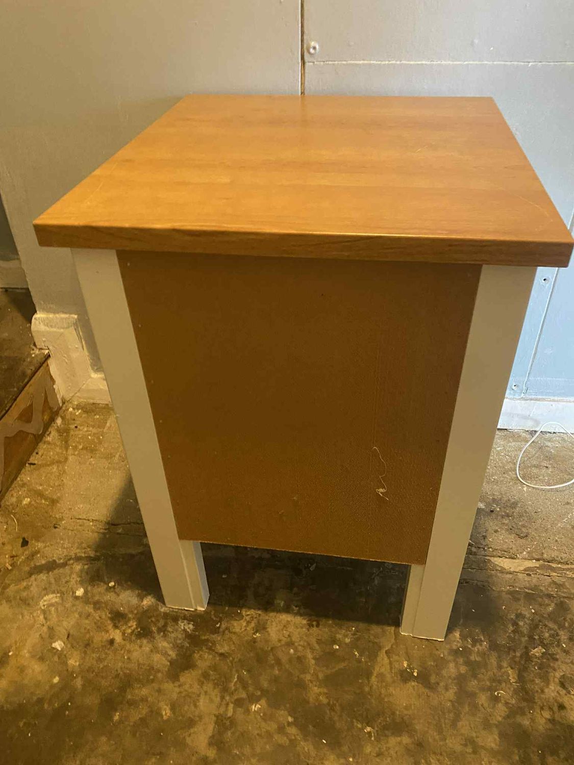 White/Oak Bedside Unit with 1 Draw and 1 Shelf