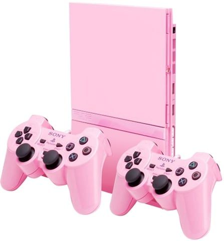 Playstation 2 Slimline Console, Pink (With 2 Pads), Unboxed