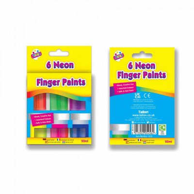 6PACK ARTBOX NEON FINGER PAINT POTS