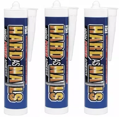 3 X CARTRIDGES HARD AS NAILS INTERIOR NO MORE NAILS SOLVENT FREE ADHESIVE