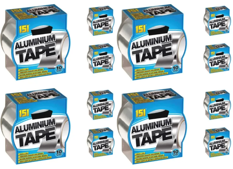 151 Adhesive Aluminium Heat Resistant Tape 48mm x 10m Repair Insulation Ductsx12