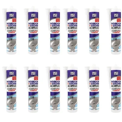 151 White Acrylic Sealant For Bathroom and Kitchen 300ML - Pack of 12