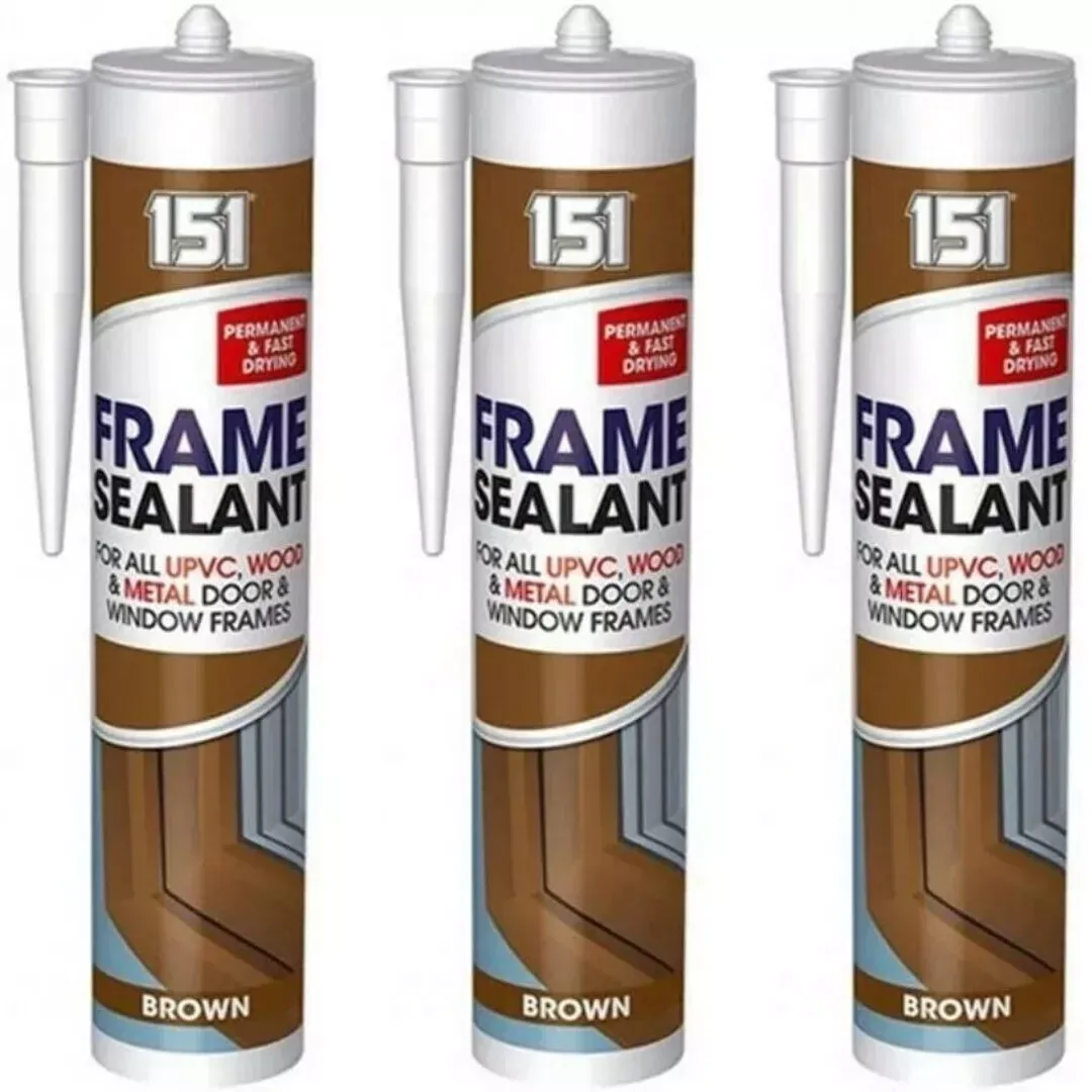 3X 151 DOOR FRAME SEALANT BROWN FOR UPVC WOOD METAL DOOR WINDOW FRAMES SEALER UK