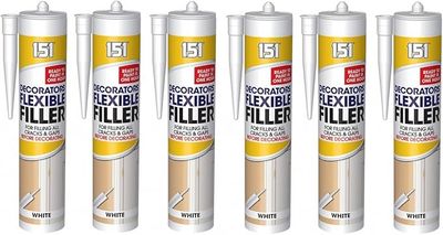 6 x Decorators Flexible Filler For Cracks &amp; Gaps Pre Decorating Filler - White 480g