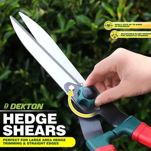 Dekton Hedge Shear – Heavy Duty Garden Trimming Shear with Sharp Blades | Ergonomic Handle for Comfort | Ideal for Pruning Hedges, Bushes, and Shrubs | Durable and Precise Cutting