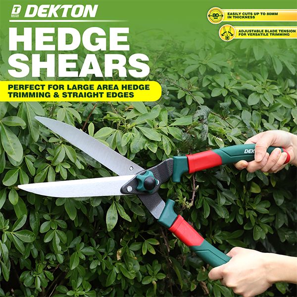 Dekton Hedge Shear – Heavy Duty Garden Trimming Shear with Sharp Blades | Ergonomic Handle for Comfort | Ideal for Pruning Hedges, Bushes, and Shrubs | Durable and Precise Cutting