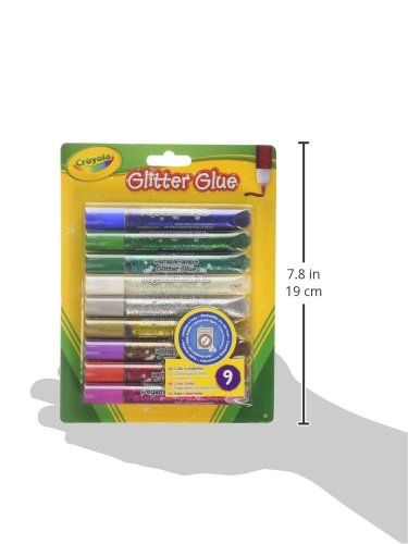 CRAYOLA Washable Glitter Glue - Assorted Colours (Pack Of 9) | Add Some Extra Sparkle To Your Arts &amp; Crafts! | Ideal Kids Aged 3+