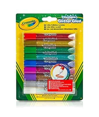CRAYOLA Washable Glitter Glue - Assorted Colours (Pack Of 9) | Add Some Extra Sparkle To Your Arts &amp; Crafts! | Ideal Kids Aged 3+