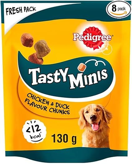 Pedigree Tasty Bites Dog Treats Chewy Cubes with Chicken, 130 g