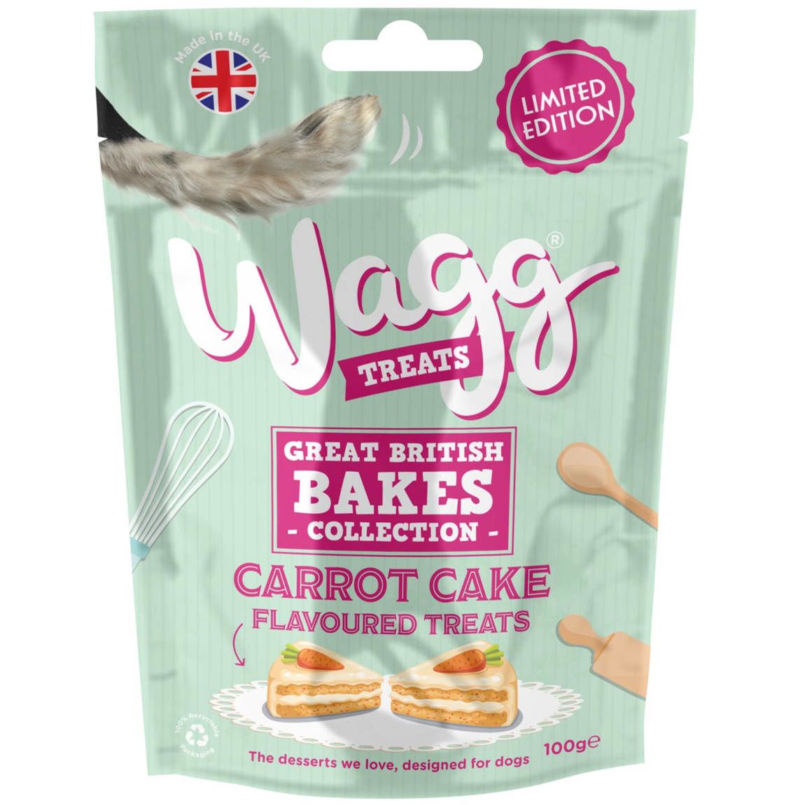 Wagg Treats Great British Bakes 100g - Carrot Cake