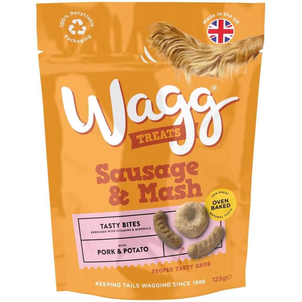 Wagg Sausage &amp; Mash Tasty Bites 125g - Pork &amp; Potato
