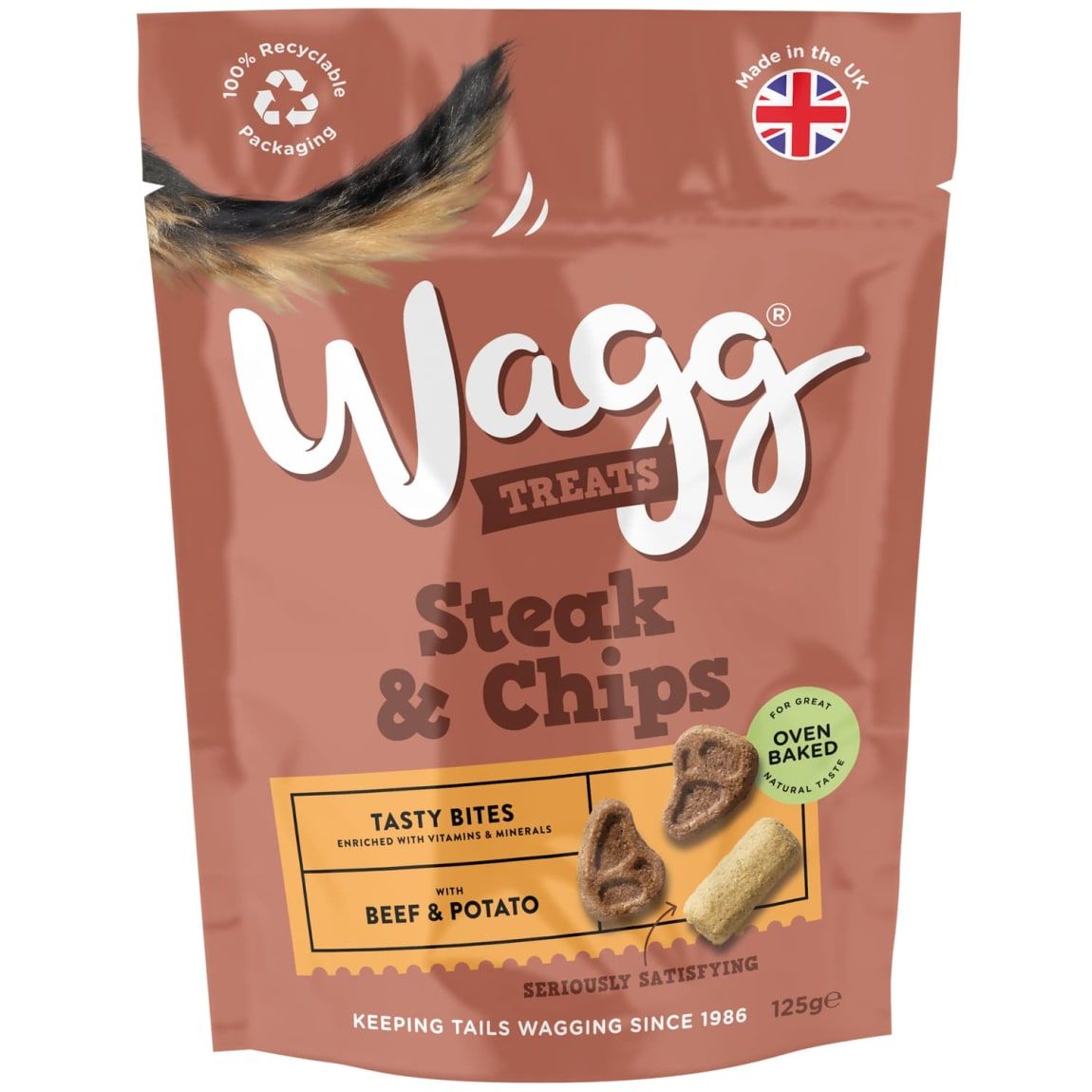 Wagg Treats Tasty Bites 125g - Steak &amp; Chips