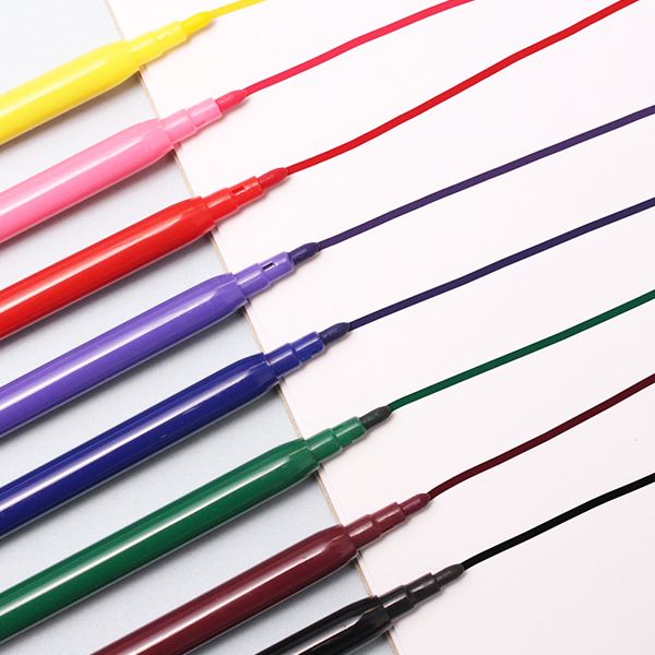 Artbox Assorted Colour Fine Tip Fibre Colouring  Pens 8 Pack