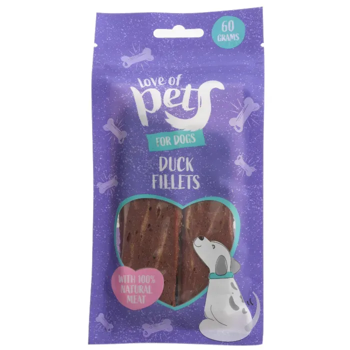 Love Of Pets Duck Fillets Dog Treats, 60g
