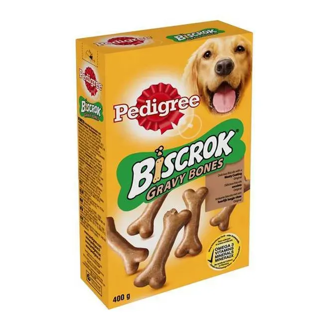 Pedigree Biscrok Gravy Bones Adult Dog Treats Original Biscuits, 400g
