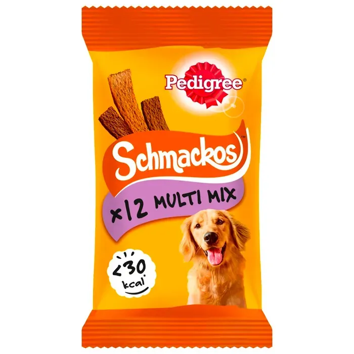 Pedigree Schmackos Adult Dog Treats Multi Mix, 86g (Pack of 12)