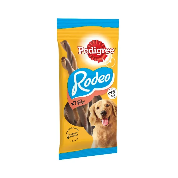 Pedigree Rodeo Adult Dog Treats Beef, 123g (Pack of 7)