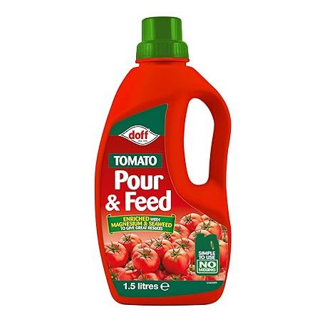 Doff Tomato Pour &amp; Feed – 1.5L Fast-Acting Vegetable Plant Food for Healthy Growth of Tomatoes, Vegetables &amp; Flowers – Seaweed Enriched Tomato Feed – Encourages Root Development