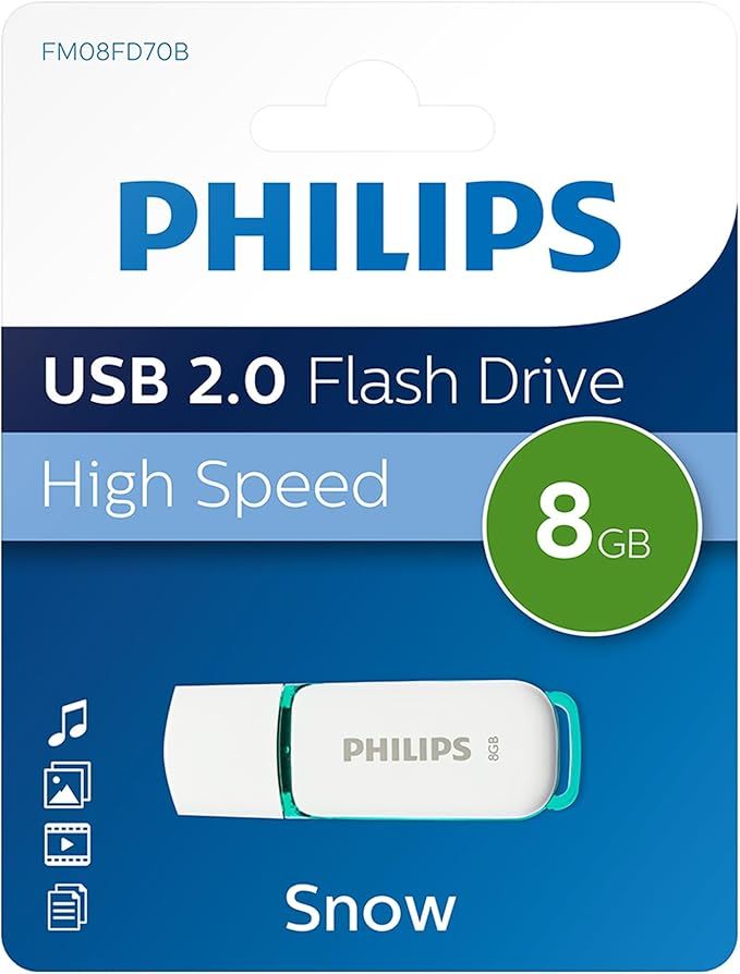 Philips Snow USB Flash Drive 8 GB, USB 2.0 - Green