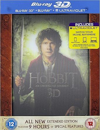 The Hobbit : An Unexpected Journey - Extended Edition + Digital Download UV Copy + Over 9 Hours of Special Features (5 Disc) Blu Ray + Blu Ray 3D Box Set