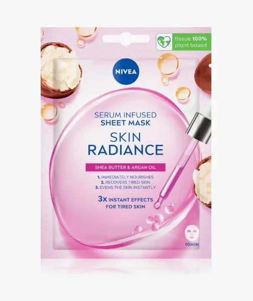 NIVEA Skin Radiance brightening sheet mask, Shea Butter &amp; Argan Oil