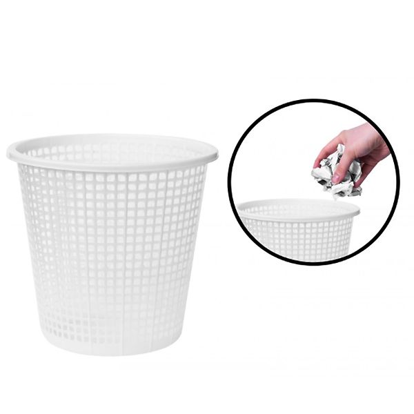 White Trash Can, Paper Bin, For Kids, Bedroom, Playroom, Office, 22.5cm x 21cm x 21cm