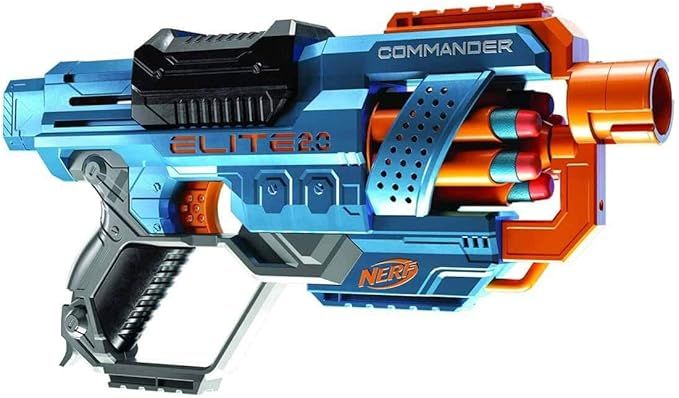 Nerf Elite 2.0 Commander RD-6 Blaster Toy for 8+ Year Old Kids, Dart Launcher with 12 Nerf Elite Foam Darts and a 6-Dart Rotating Drum