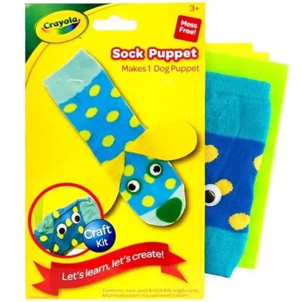Crayola Dog Sock Puppet Craft Kit Brand New Kids Play Party Bag Children