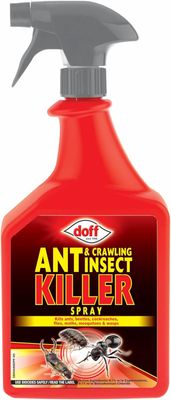 Doff Ant & Crawling Insect Killer Spray – 1 Litre – Ready-to-Use Insect Killer Insecticide – Targets Crawling & Flying Insects - Ants, Cockroaches, Beetles, Flies, Mosquitoes – Indoors & Outdoors Doff Ant & Crawling Insect Killer Spray – 1 Litre – Ready-to-Use Insect Killer Insecticide – Targets Crawling & Flying Insects - Ants, Cockroaches, Beetles, Flies, Mosquitoes – Indoors & Outdoors