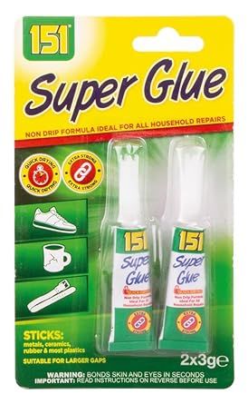 151 Super Glue, Quick Drying, Extra Strong, 4 x 3g Tubes, Non-Drip Formula for Household Repairs