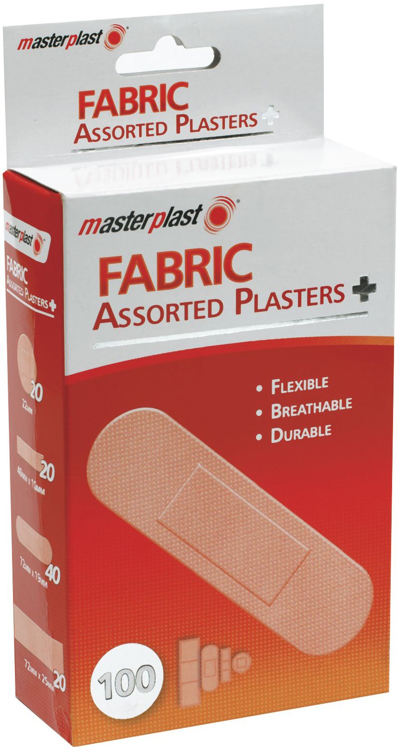 Masterplast Fabric Assorted Plasters 100 Pk