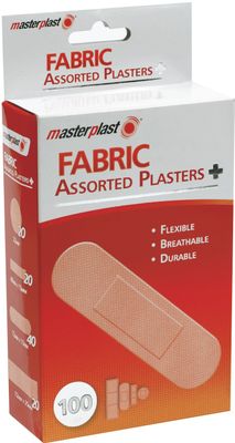 Masterplast Fabric Assorted Plasters 100 Pk