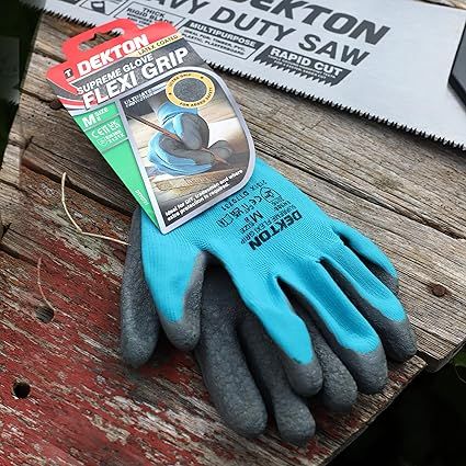 Dekton 8/M Flexi Grip Latex Coated Working Gloves | Ultimate Protection for DIY and Tradesmen | Ultra Grip Material | CE Cat 2 and EN388 Certified | Ideal for Protection in Various Task