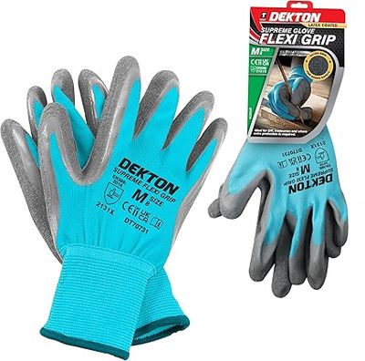 Dekton 8/M Flexi Grip Latex Coated Working Gloves | Ultimate Protection for DIY and Tradesmen | Ultra Grip Material | CE Cat 2 and EN388 Certified | Ideal for Protection in Various Task