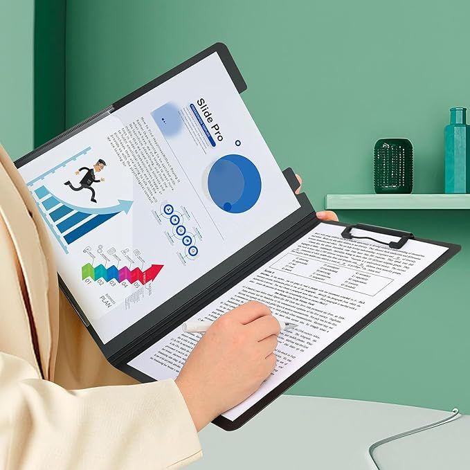 A4 Clipboard Folder, 1 Pack Foldable Clipboards with Pocket, Clip Board for Business, Office, School or Restaurant (Black) [SINGLE]