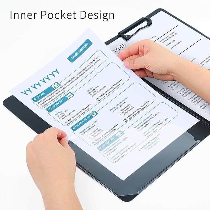 A4 Clipboard Folder, 1 Pack Foldable Clipboards with Pocket, Clipboards Clip Board for Business, Office, School or Restaurant (Grey)  [SINGLE]