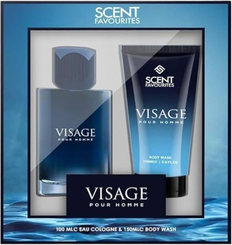 Visage Pour Homme Gift Set, Eau Cologne 100ml, Body Wash 150ml, Men's Fragrance Collection