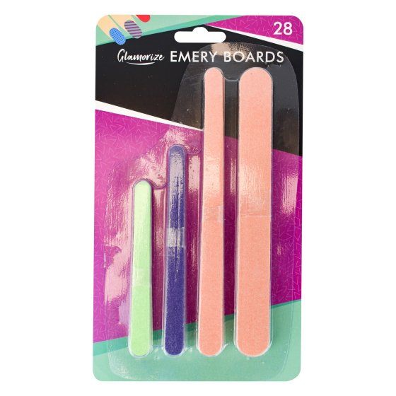 EMERY BOARDS SMOOTH FINISH ASSORTED - 1 Pack (28 Pieces)