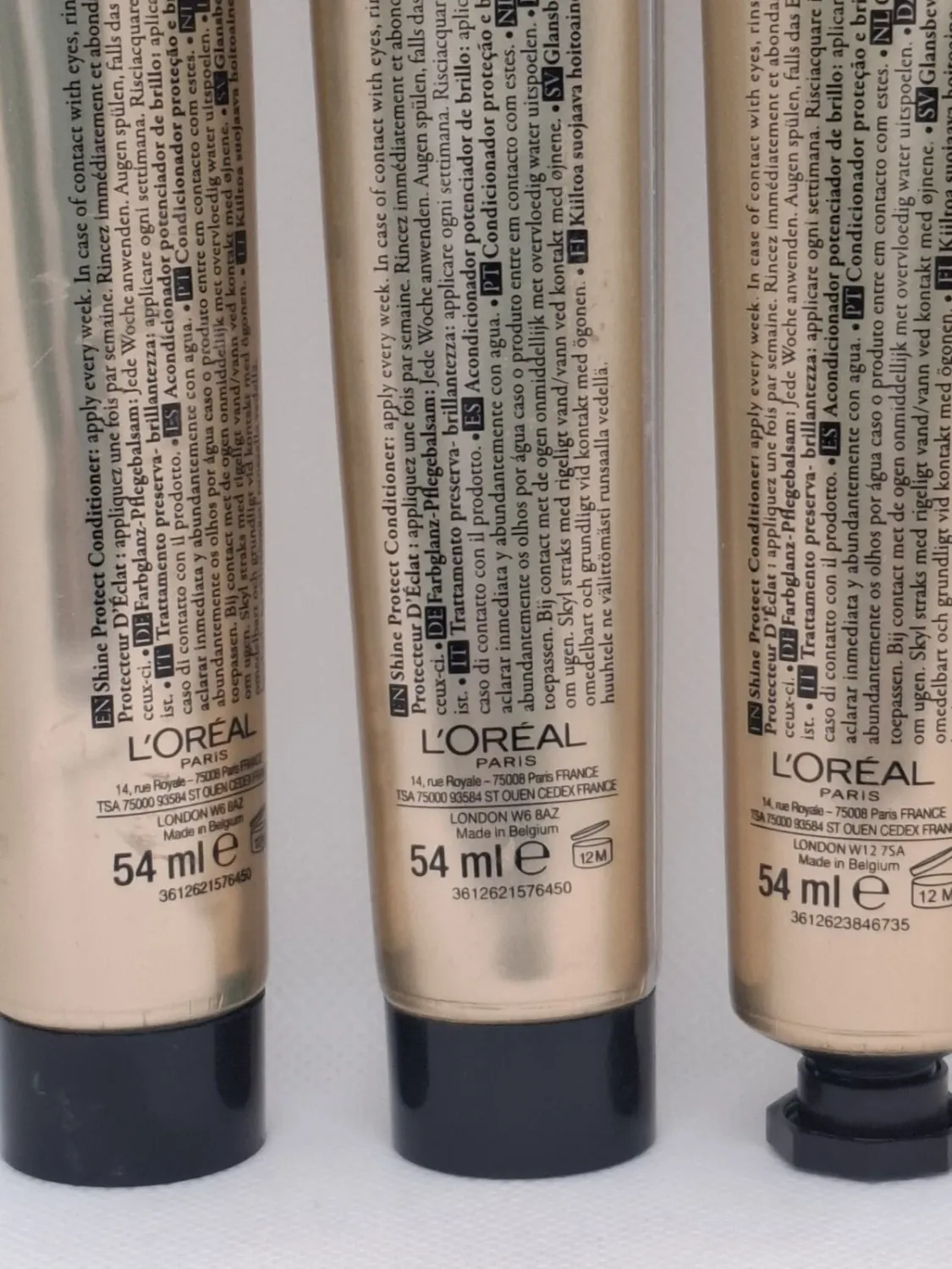 L'Oreal Preference Shine Protect Conditioner, 3 tubes, 54mls per tube