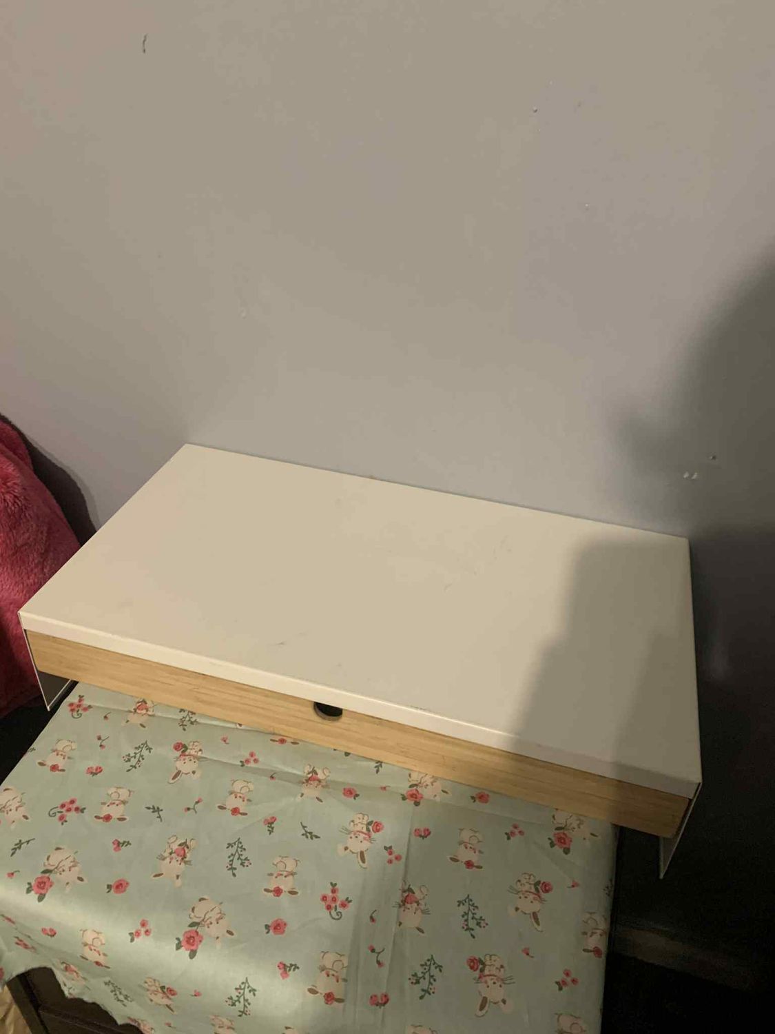 Modern White &amp; Wood Tabletop Drawer – Compact Storage Organizer for Desk or Vanity