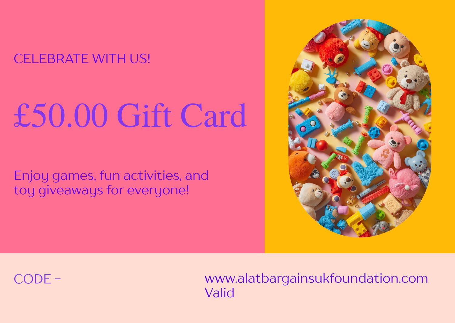 allatbargainsuk - Toys Gift Card {£100.00} Gift Certificates
