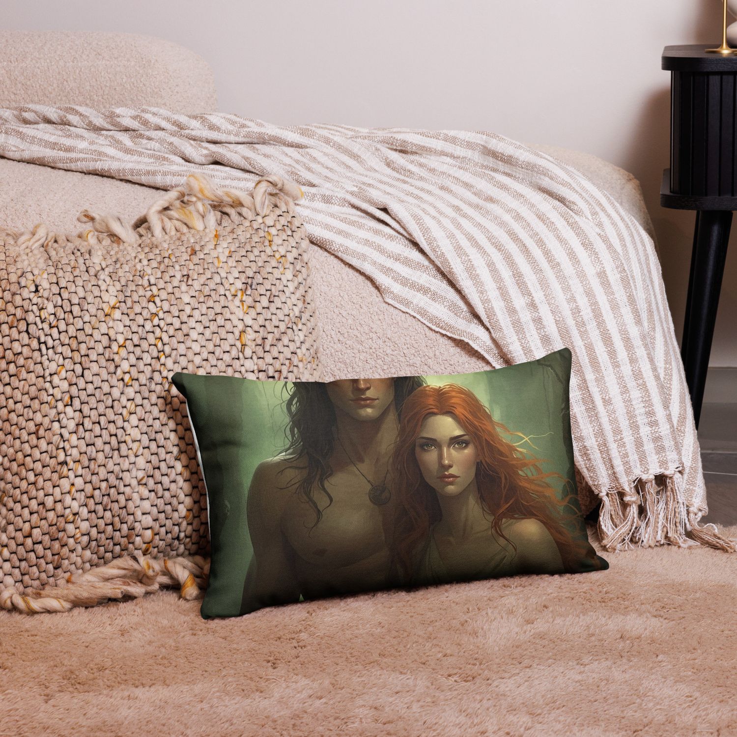 Adam and Eve Characters From The Mist of Time Series - Premium pillow