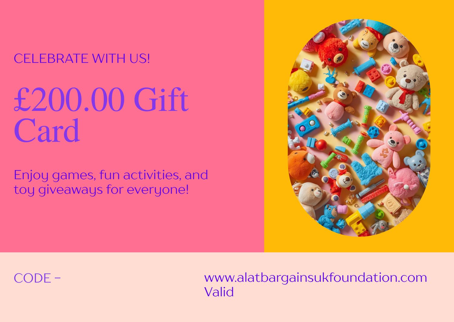 allatbargainsuk - Toys Gift Card {£200.00} Gift Certificates