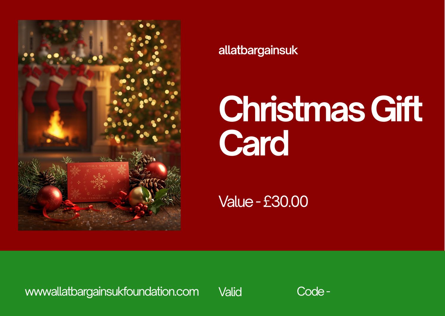 allatbargainsuk - Christmas Gift Card {£30.00} Gift Certificates