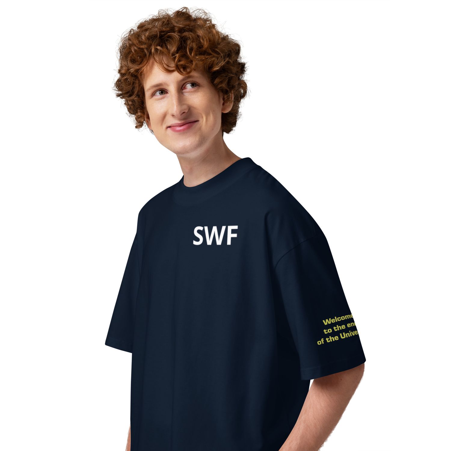 Unisex "The Shadows Will Rise, Welcome to the end of the World" organic oversized high neck t-shirt Unisex "The Shadows Will Rise, Welcome to the end of the World" organic oversized high neck t-shirt