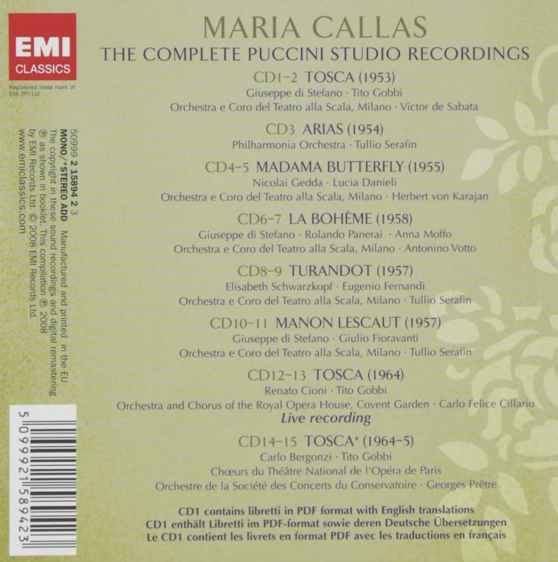 The Complete Puccini Studio Recordings The Complete Puccini Studio Recordings